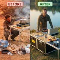 FieldLux NomadPro Portable Outdoor Kitchen — Before & After