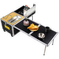 Portable Outdoor Kitchen Built for Overlanding, Stainless Steel Sink, Expandable Tables, Quick-Fold Design