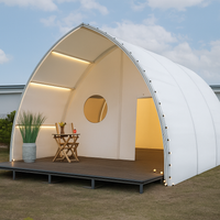 Luxury Glamping Pavilion Designed for Outdoor Retreats, Anodized Aluminum Frame, Linear LED Lighting, 550cm Length