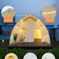 Luxury Glamping Pavilion Designed for Outdoor Retreats, Anodized Aluminum Frame, Linear LED Lighting, 550cm Length