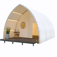 Luxury Glamping Pavilion Designed for Outdoor Retreats, Anodized Aluminum Frame, Linear LED Lighting, 550cm Length